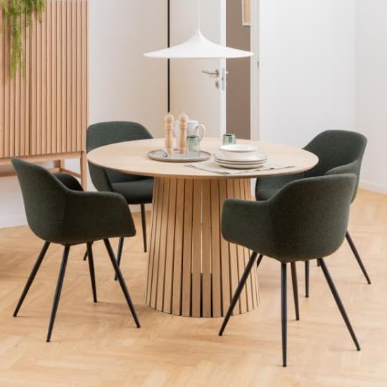 Calais Wooden Dining Table Round In Pigmented White Oak_5