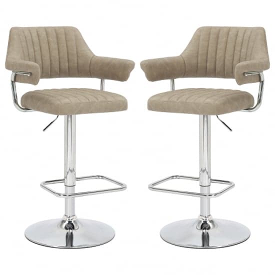 Calais Mink Leather Effect Bar Stools In Pair_1