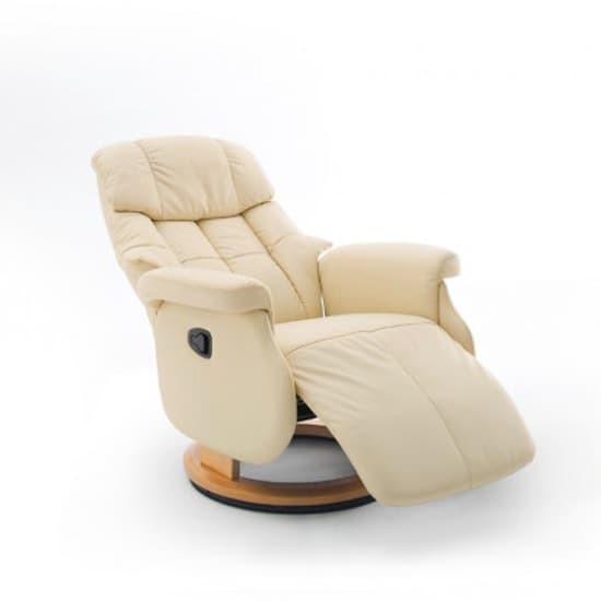 Calgary Comfort Leather Relaxer Chair In Cream And Natural_2
