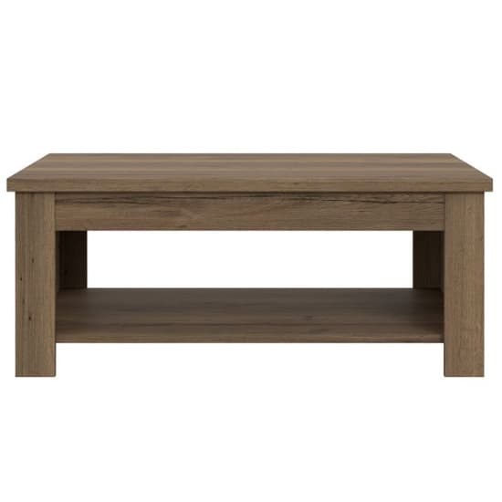 Calgary Wooden Coffee Table With 1 Shelf In Tabak Oak Furniture in Fashion