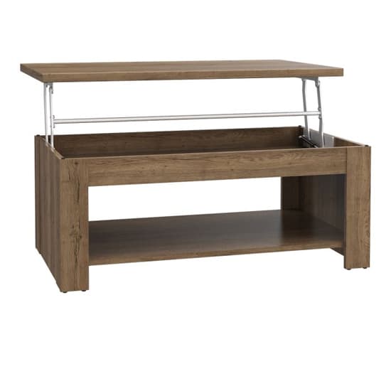 Calgary Wooden Coffee Table With 1 Shelf In Tabak Oak Furniture in