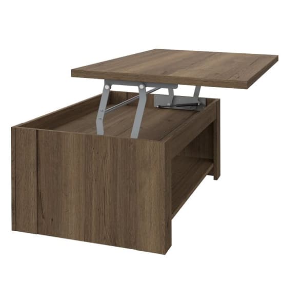 Calgary Wooden Coffee Table With 1 Shelf In Tabak Oak_5