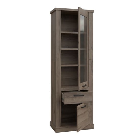 Calgary Wooden Display Cabinet With 2 Doors In Tabak Oak_3