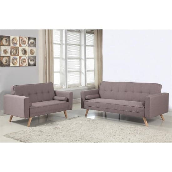 Chandler Large Fabric Sofa Bed In Grey With Wooden Legs_4