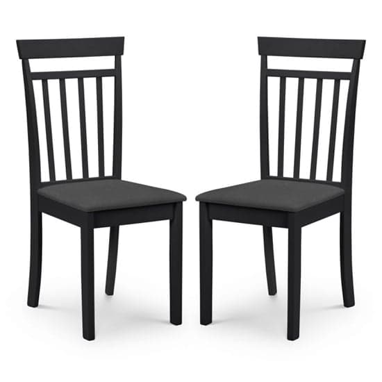 Calista Black Wooden Dining Chairs In Pair