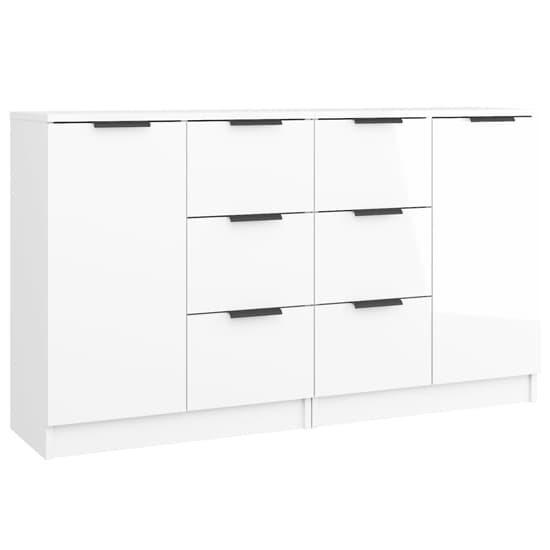 Calix High Gloss Sideboard With 2 Doors 6 Drawers In White_3