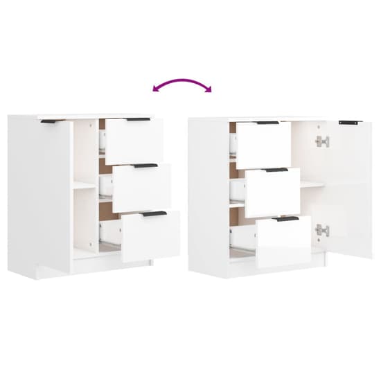 Calix High Gloss Sideboard With 2 Doors 6 Drawers In White_6