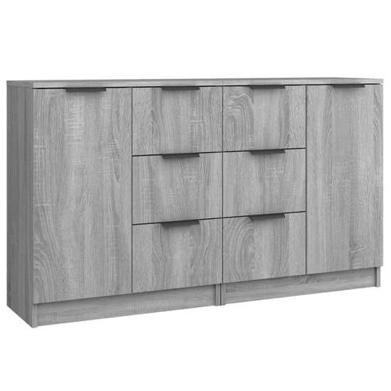 Calix Wooden Sideboard With 2 Doors 6 Drawers In Grey Sonoma Oak_3