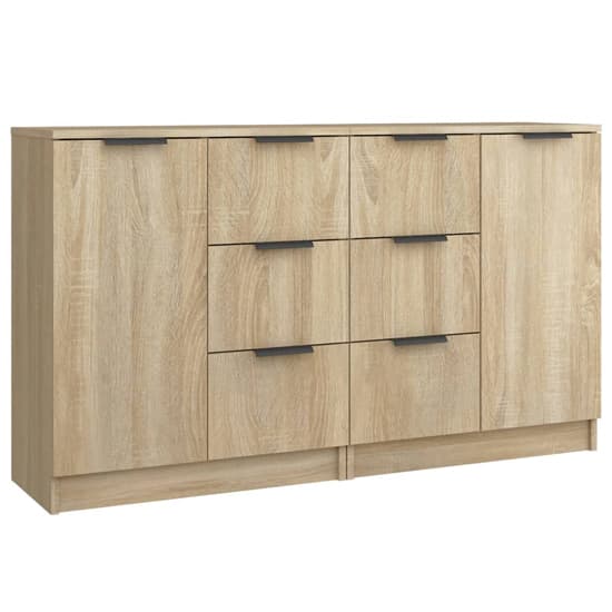 Calix Wooden Sideboard With 2 Doors 6 Drawers In Sonoma Oak_3