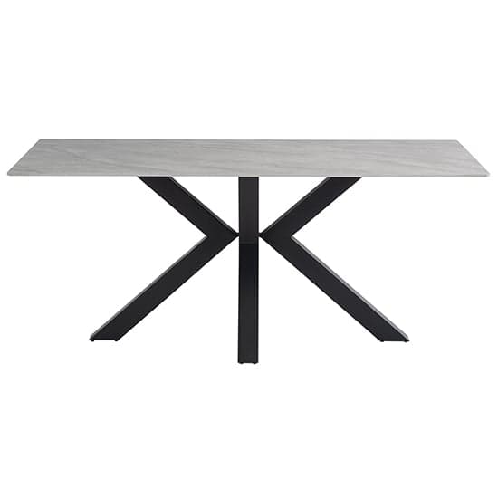 Callie 180cm Marble Dining Table In Rebecca Grey With Black Leg_1