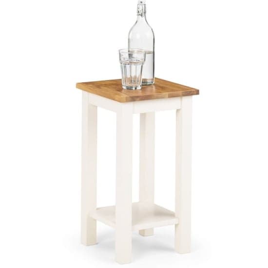 Calliope Tall Narrow Wooden Side Table In Ivory And Oak_1