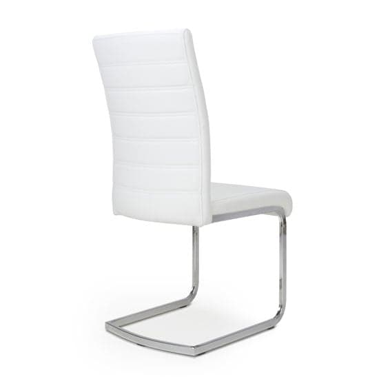 Conary White Leather Cantilever Dining Chair In A Pair_2