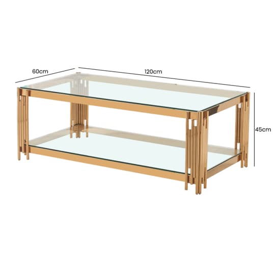 Calvi Clear Glass Coffee Table In Gold Stainless Steel Tubes_3