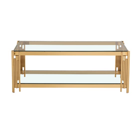 Calvi Clear Glass Coffee Table In Gold Stainless Steel Tubes_5