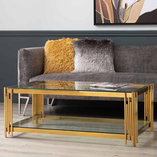 Calvi Clear Glass Coffee Table In Gold Stainless Steel Tubes_1