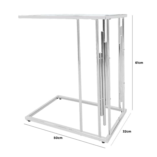 Calvi Clear Glass End Table In Chrome Stainless Steel Frame_2