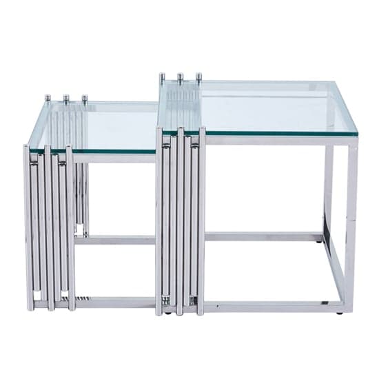 Calvi Clear Glass Nest Of 2 Tables In Chrome Steel Frame_2