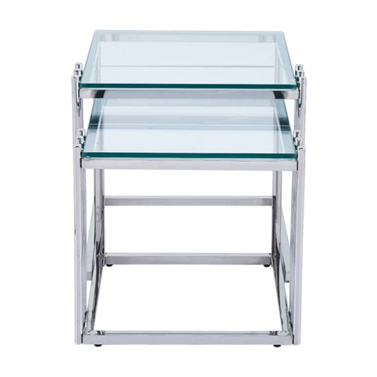 Calvi Clear Glass Nest Of 2 Tables In Chrome Steel Frame_3