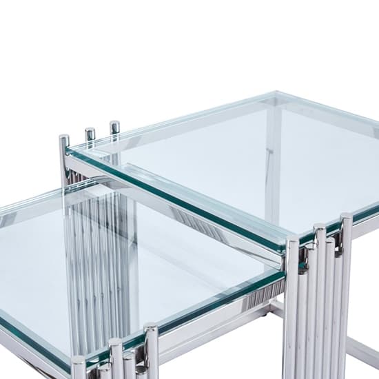 Calvi Clear Glass Nest Of 2 Tables In Chrome Steel Frame_4