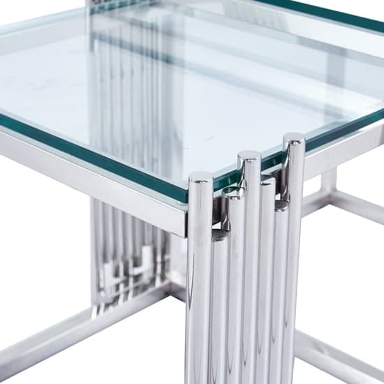 Calvi Clear Glass Nest Of 2 Tables In Chrome Steel Frame_5