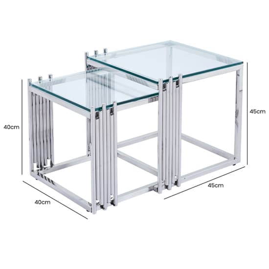 Calvi Clear Glass Nest Of 2 Tables In Chrome Steel Frame_7