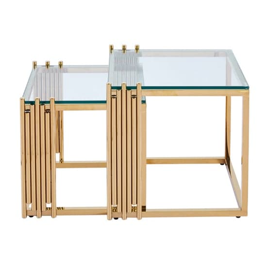 Calvi Clear Glass Nest Of 2 Tables In Gold Steel Frame_2