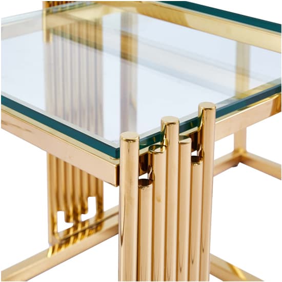 Calvi Clear Glass Nest Of 2 Tables In Gold Steel Frame_6
