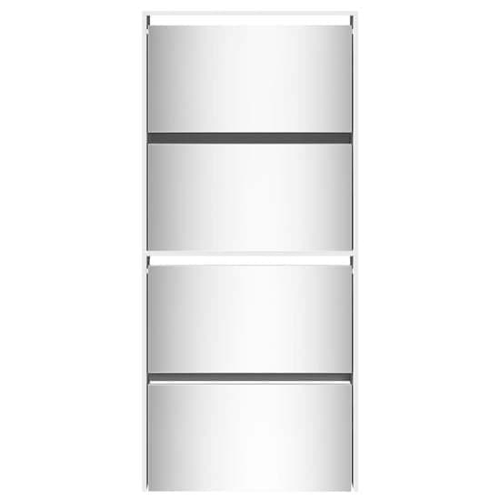 Calvi High Gloss Shoe Storage Cabinet 4 Mirror Layers In White_5