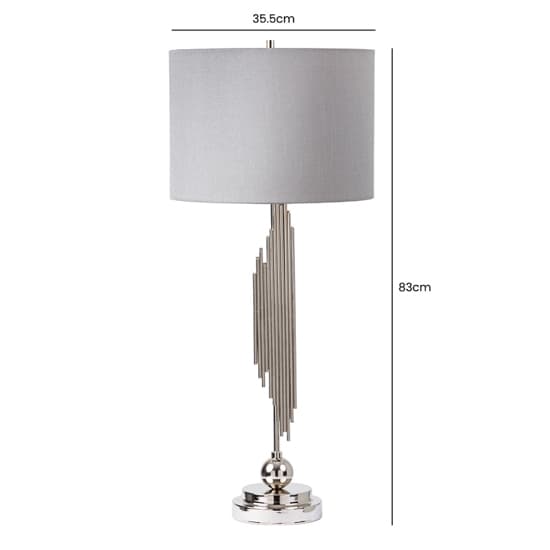 Calvi Grey Fabric Shade Table Lamp With Chrome Base_3