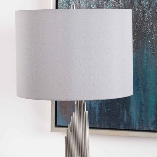 Calvi Grey Fabric Shade Table Lamp With Chrome Base_5