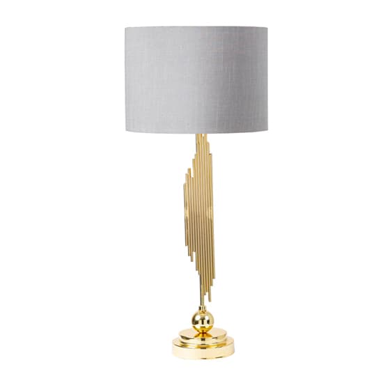 Calvi Grey Fabric Shade Table Lamp With Gold Base_2