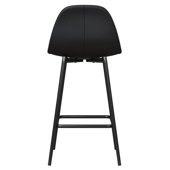 Calving Faux Leather Bar Chair With Black Metal Legs In Black_4