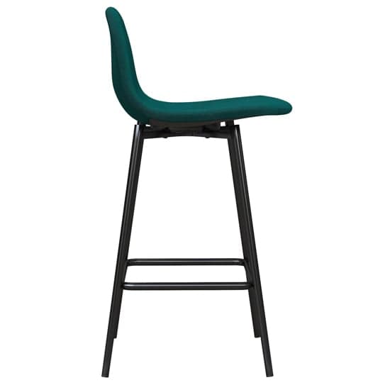 Calving Velvet Bar Chair With Black Metal Legs In Green_3