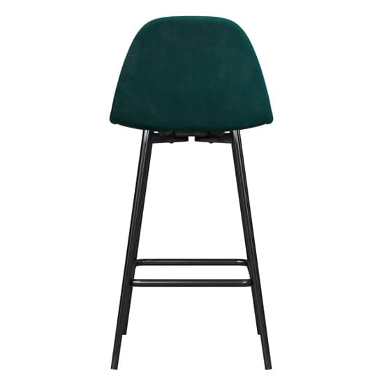 Calving Velvet Bar Chair With Black Metal Legs In Green_4