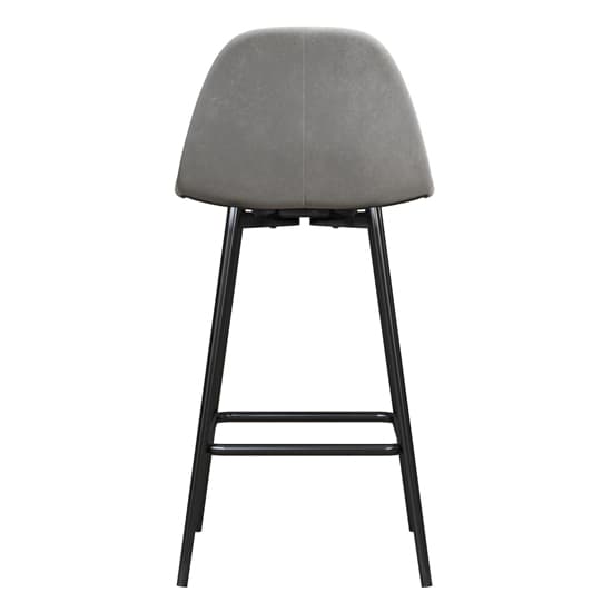 Calving Velvet Bar Chair With Black Metal Legs In Grey_3