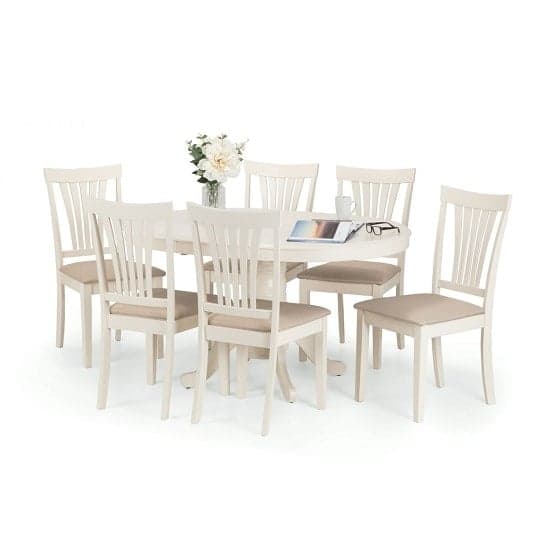 Salgado Extending Ivory Wooden Dining Table Table With 6 Chairs_2