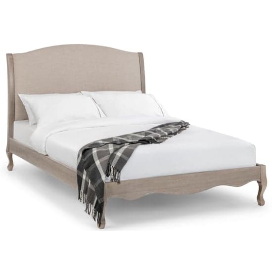 Caitlyn Oatmeal Linen Fabric Super King Size Bed In Limed Oak_2
