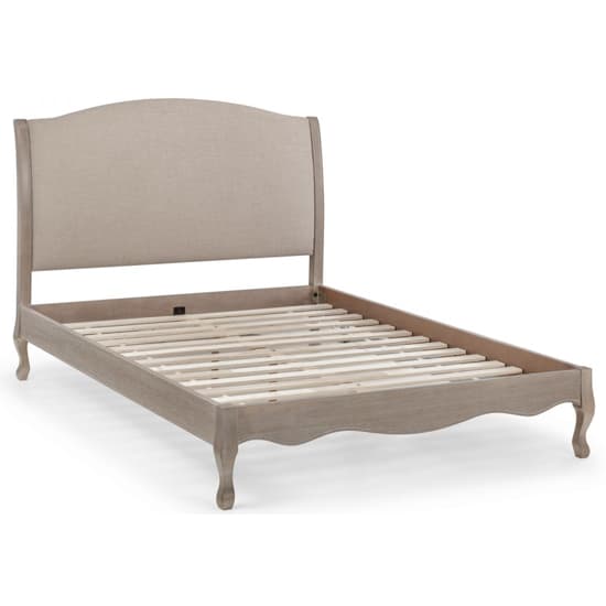 Caitlyn Oatmeal Linen Fabric Super King Size Bed In Limed Oak_5