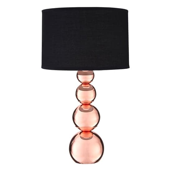 Camox Black Fabric Shade Table Lamp With Copper Metal Base_1