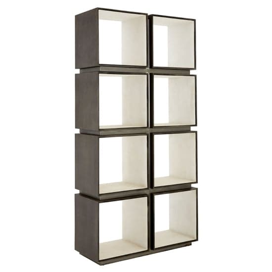 Campond Wooden Shelving Unit In Silver And Dark Grey_1