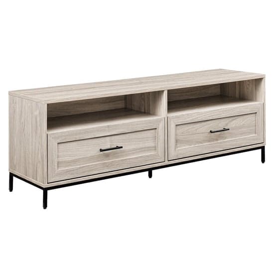 Camrose Wooden TV Stand With 2 Drawers In Birch_2