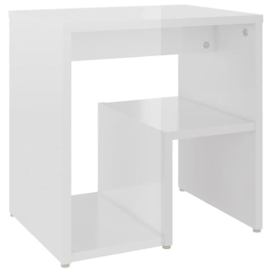 Canaan High Gloss Bedside Cabinet In White_2