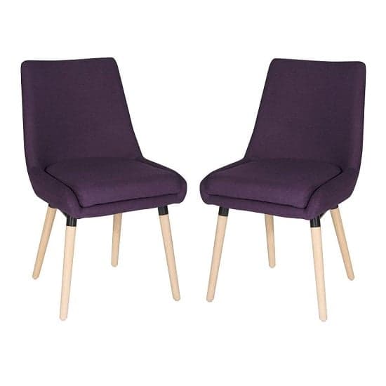 Canasta Fabric Reception Chair In Plum With Wood Legs In Pair_1