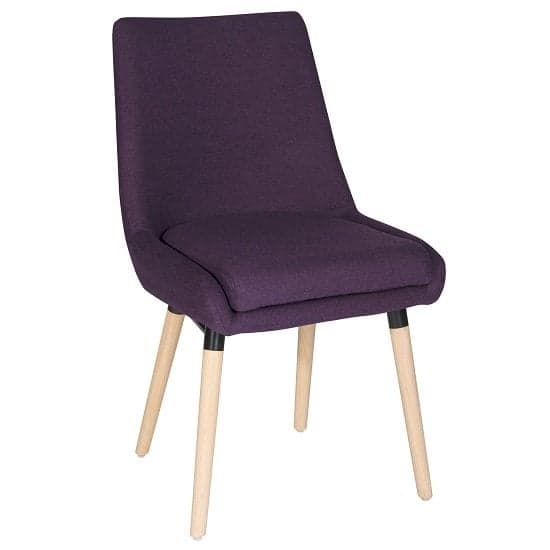 Canasta Fabric Reception Chair In Plum With Wood Legs In Pair_2