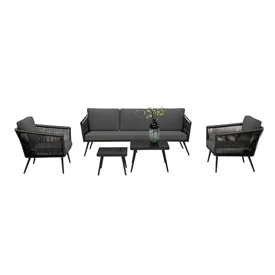 Canbira Outdoor Fabric Lounge Set In Relex Black_4