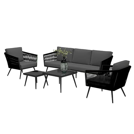 Canbira Outdoor Fabric Lounge Set In Relex Black_5