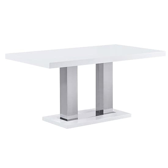 Candice High Gloss Dining Table In White_2