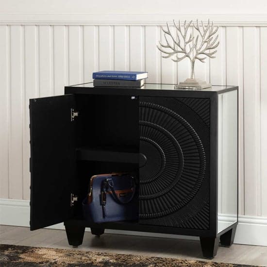Canfield Mirrored Sideboard With 2 Doors In Black_2