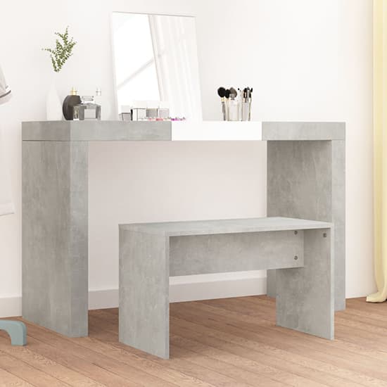 Canta Wooden Dressing Table Stool In Concrete Effect_4