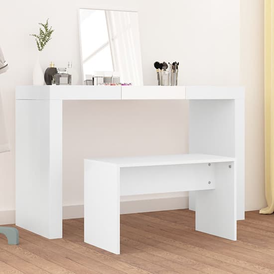 Canta Wooden Dressing Table Stool In White_4